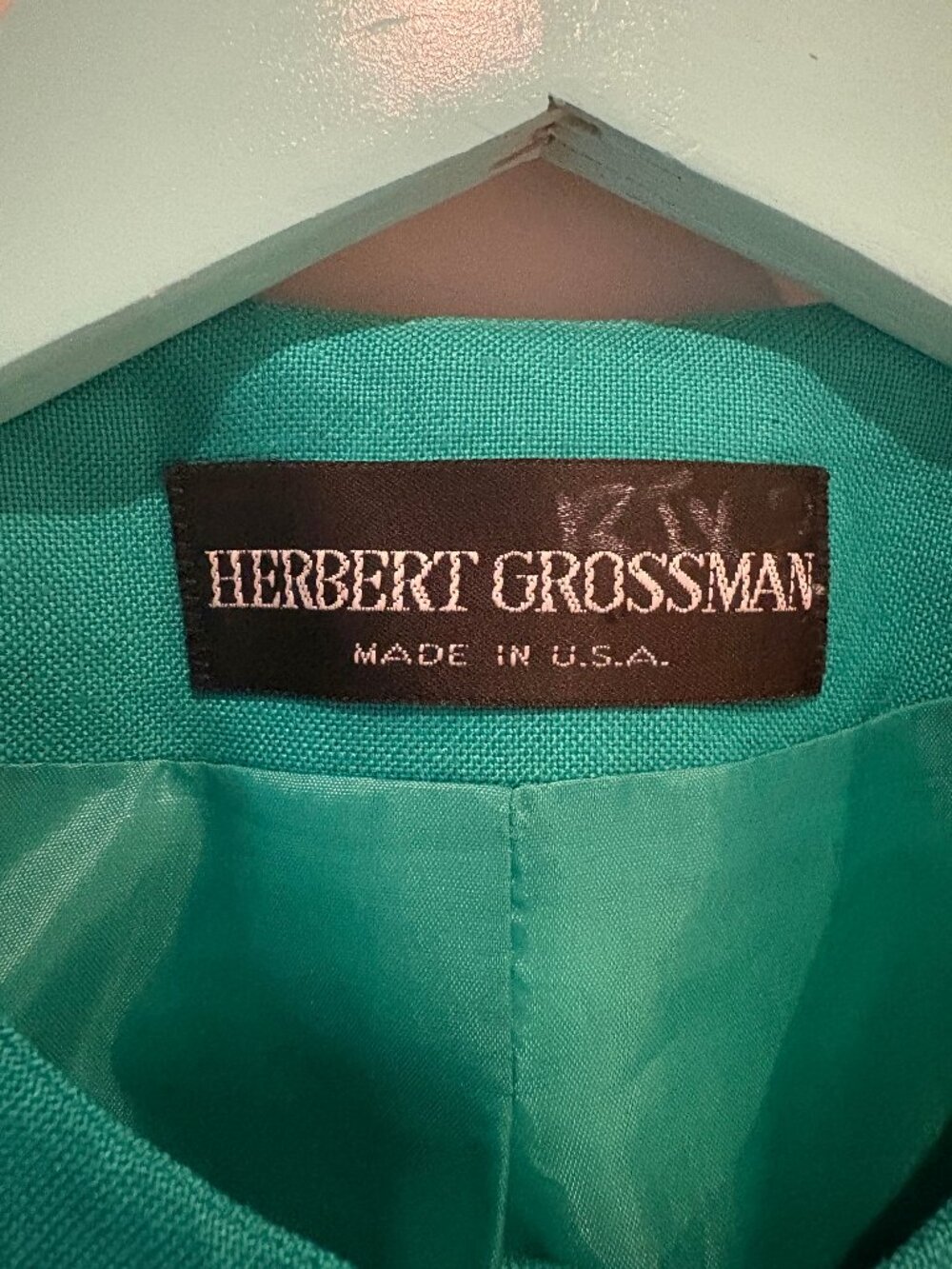 NWT Vintage Green/Teal Skirt Suit - Picture 2 of 8